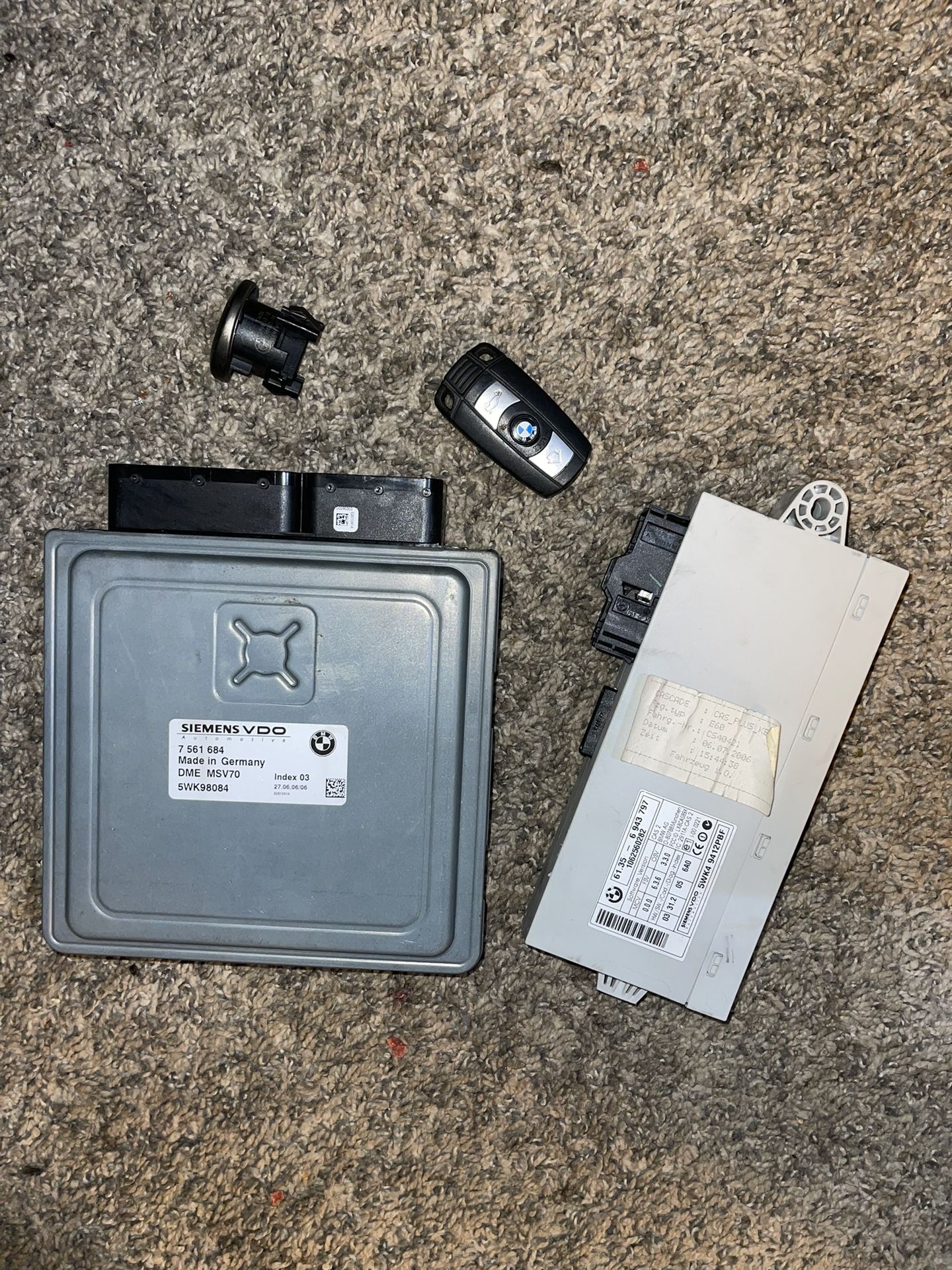 BMW E90 E91 E60 E61 3 5 series 2.5i N52 ENGINE ECU SET DME CAS IGNITION LOCK KEY