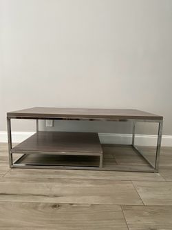 Modern Coffee Table/TV Unit with Chrome Frame
