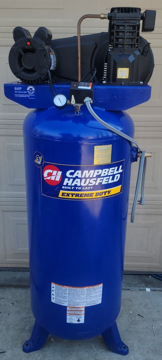 60 Gallon Campbell Hausfeld 6 HP 125 PSI