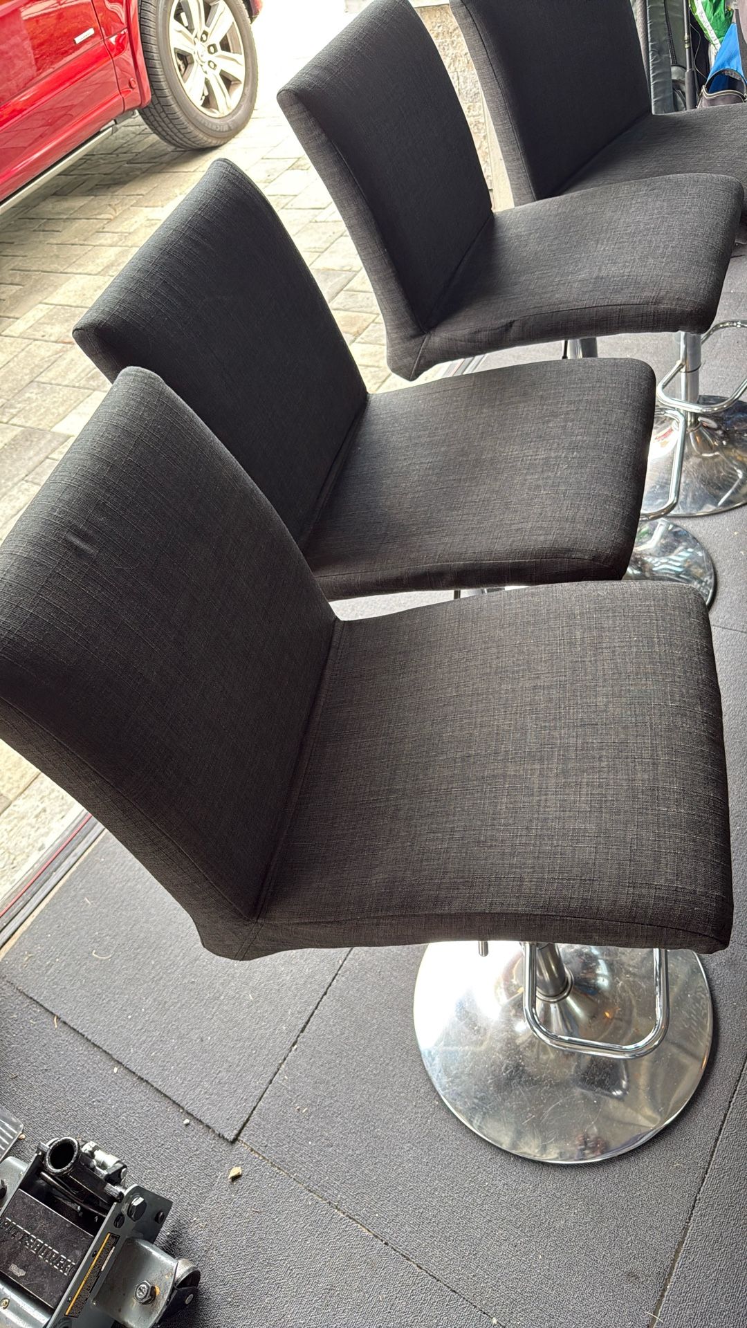 Grey Adjustable Height and Swivel Stools