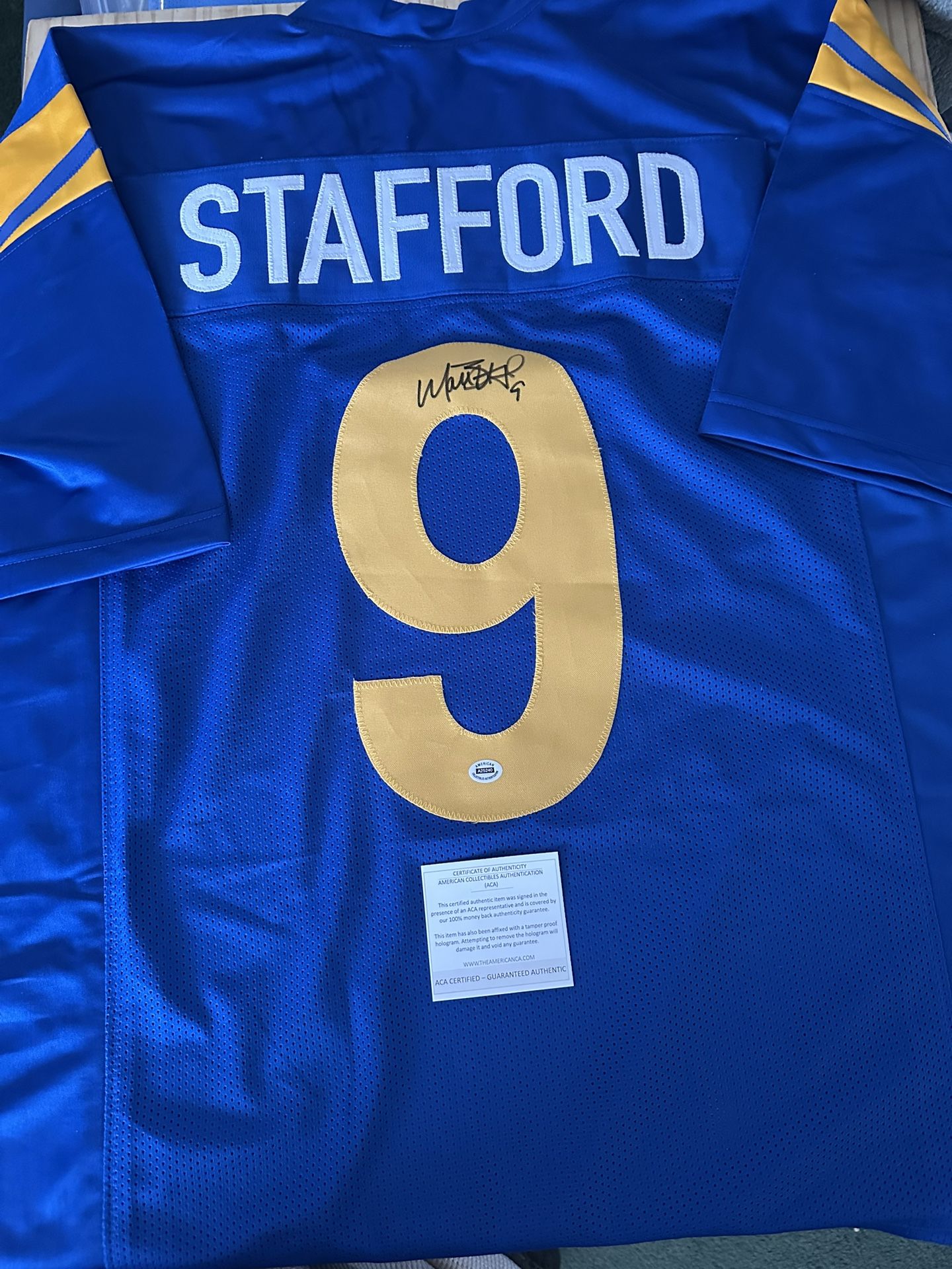 MATT STAFFORD LOS ANGELES LA RAMS QB CUSTOM SIGNED JERSEY AUTOGRAPHED W/COA 555