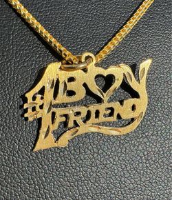 Jewelry 14k solid yellow gold #1 best friend Pendant charm