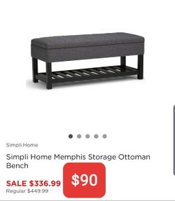 Ottoman bench gray