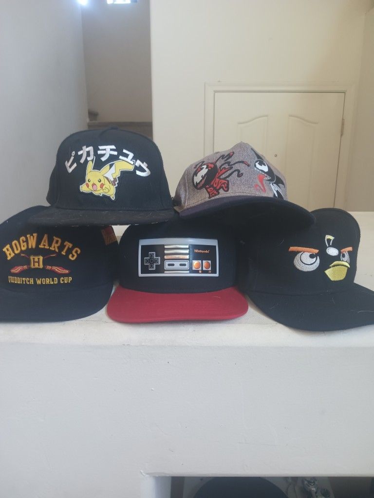 5 Hats. All Cool Pop Culture
