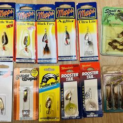 12 New Trout Spinner Lures, panther martin, mepps, roostertails, etc