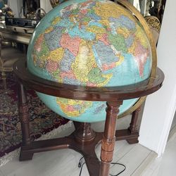 Huge Replogle Diplomat Illuminated 32 Inch Floor World Globe, Blue