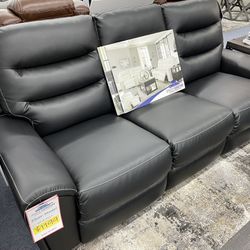 Power Black Reclining Polyester Sofa $999