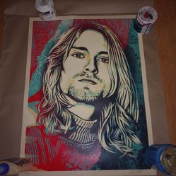 Kurt Cobain Obey Giant Shepard Fairey Limited Edition Lithography 