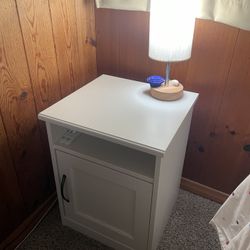 White Nightstand with Storage