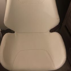 White Faux Leather Swivel Chair 