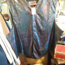 Vehicle Brand Medium Men's Retro Style Hologram Print Dress Vest