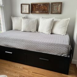 IKEA Twin Daybed To King Bed With 2 Spacious Drawers  Espresso 