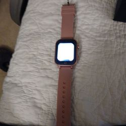 The image displays a pink Reflex Active Series 17 Smart Watch. 
Features a vibrant 1.83” full touch screen display.
Allows users to make and receive c