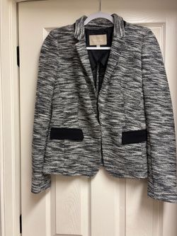 Banana Republic Black and White Marled Knit Blazer