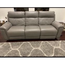 Leather Couch Grey