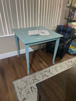 Rustic Blue Painted Wood Table