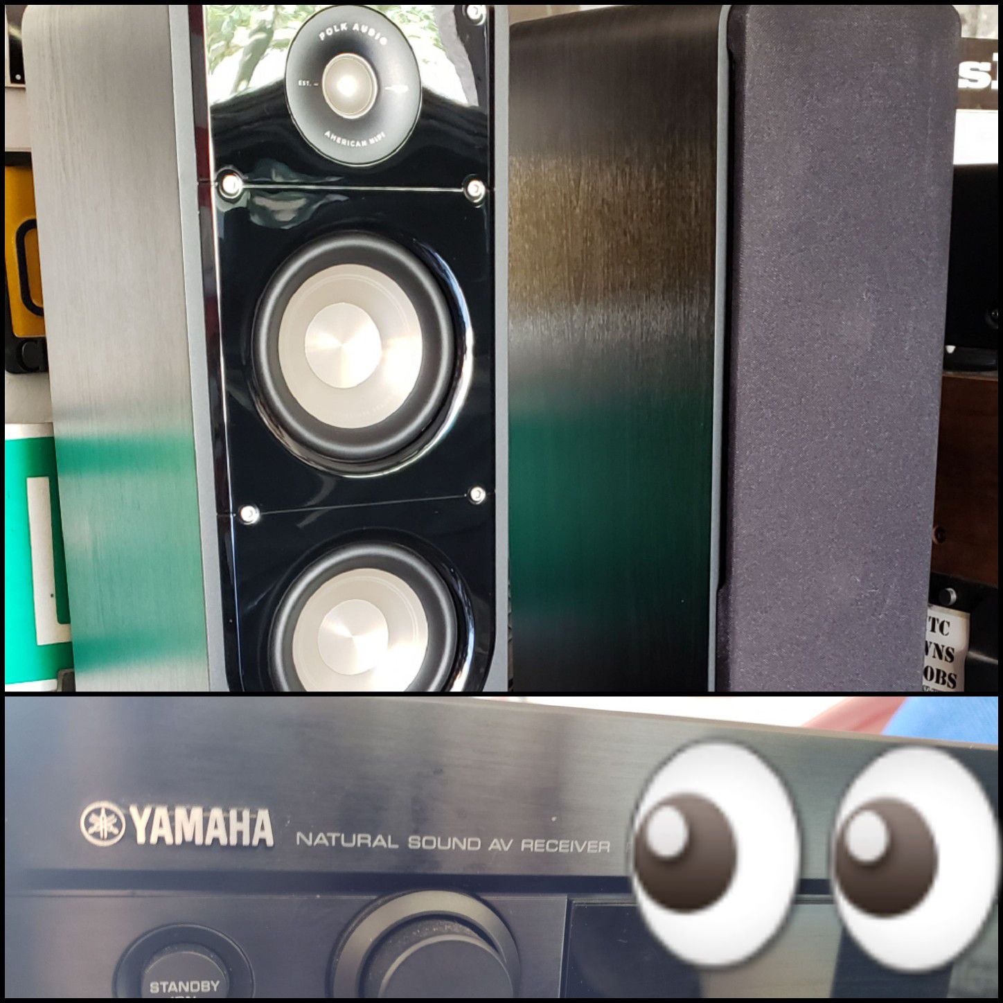 NEW POLK AUDIO SIGNATURE S50 SPEAKERS & YAMAHA RX-V1300 SURROUND SOUND AMPLIFIER