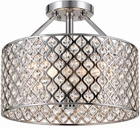 Gorgeous Chrome Crystal Flush Mount Chandelier / Ceiling Light