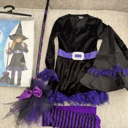 Toddler Halloween Costume, Witch With Broom 