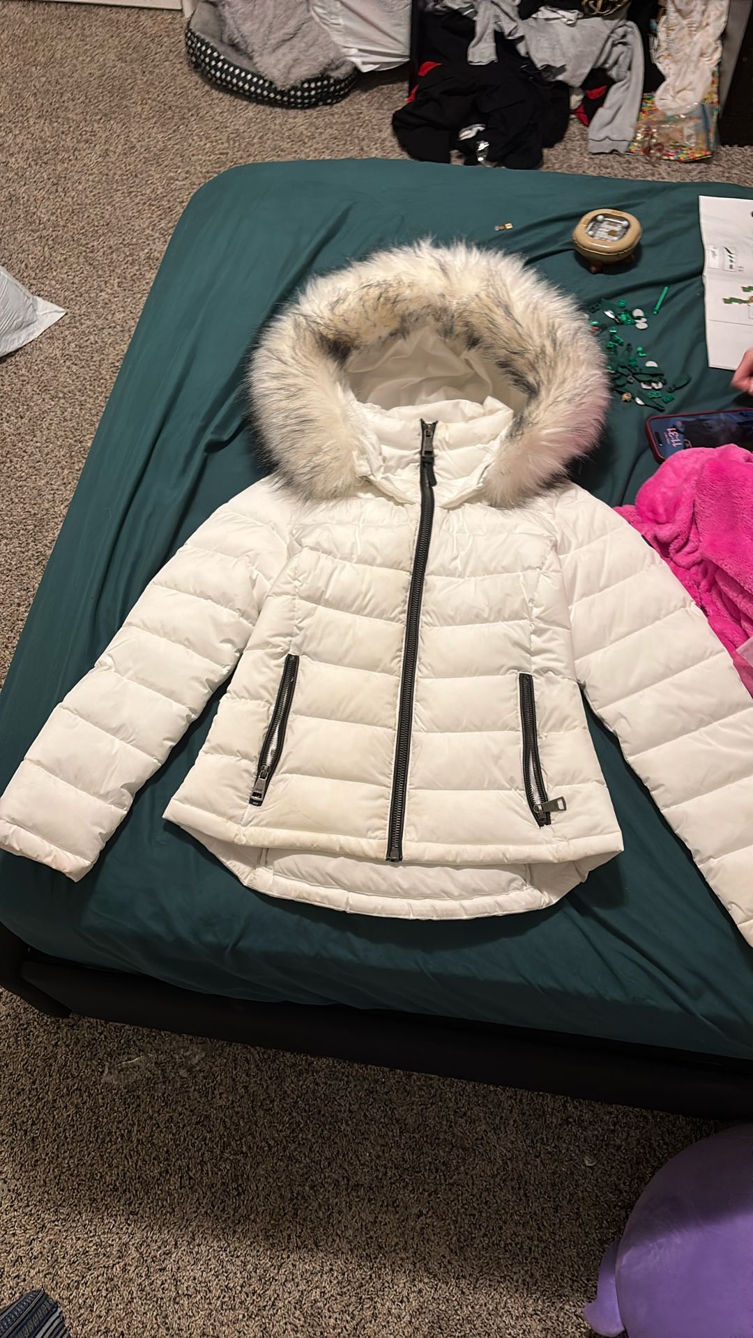 DKNY Women's Faux-Fur-Trim Hooded Puffer Coat
