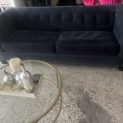 Pier 1 Imports Blue Studded Sofa 