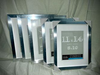 Studio Decor Belmont Metal Silver Picture Frame 11" x 14" or 8”c10” Matted