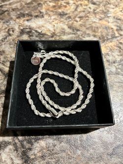 925 Sterling Silver Rope Chain 16”
