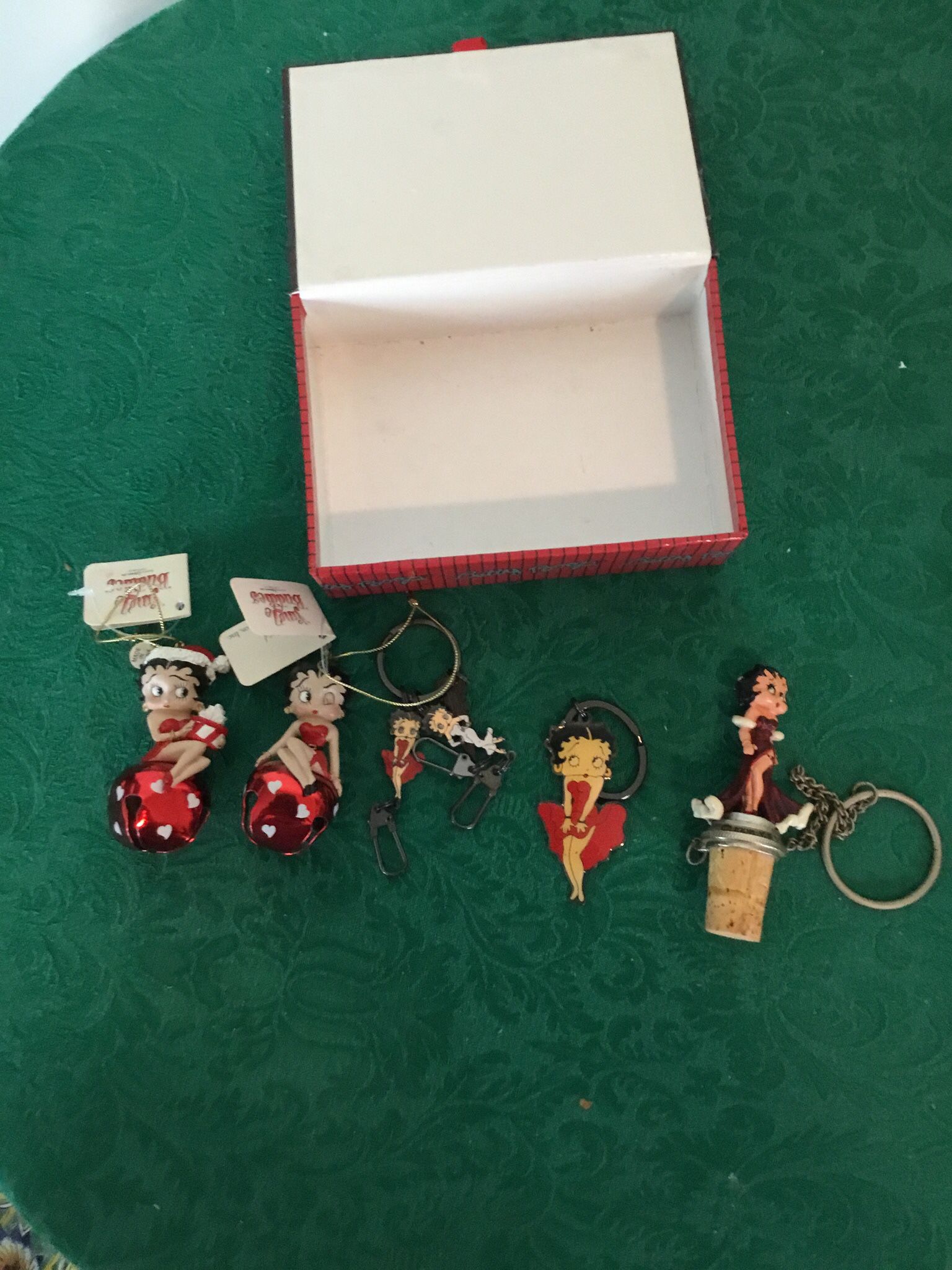 Lot Betty Boop Solid Pewter Bottle Stopper, Jingle Buddies, Key Chains