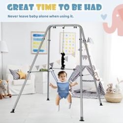 Cowiewie 2 in 1 Baby Jumper, with Strong Support Stand and Baby Walking Harness Function