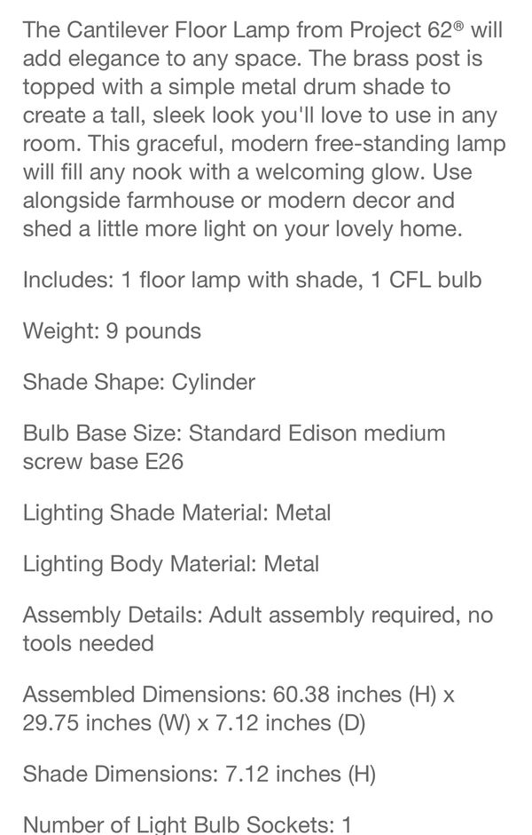 New And Used Floor Lamps For Sale In Hesperia Ca Offerup