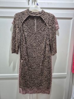 Sequin Lace Mini Dress with Cutout