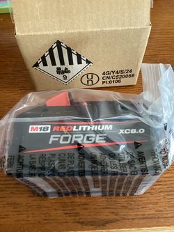 Milwaukee M18 18V Lithium-Ion  FORGE XC 8.0 Battery.  Brand NEW.