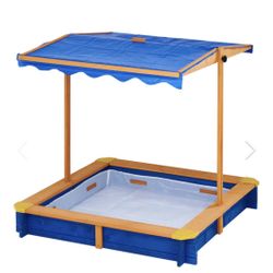 Sandbox with canopy and play ice cream corner 46” x 46” x 46”. New in box 