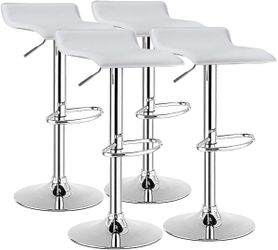 COSTWAY Bar Stools Set of 4, Modern Swivel Contemporary barstools with Adjustable Height,