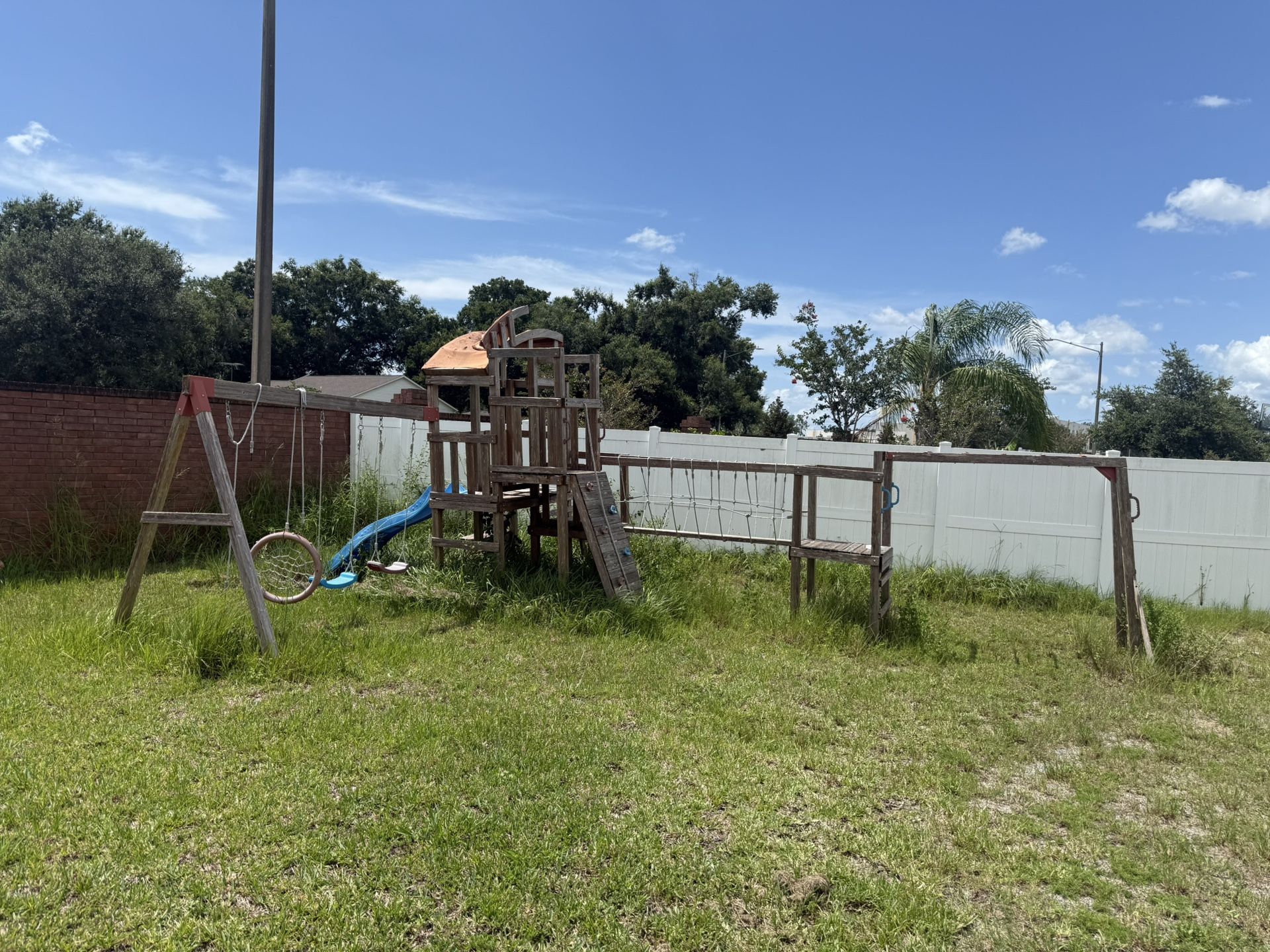 Kids play set with swings