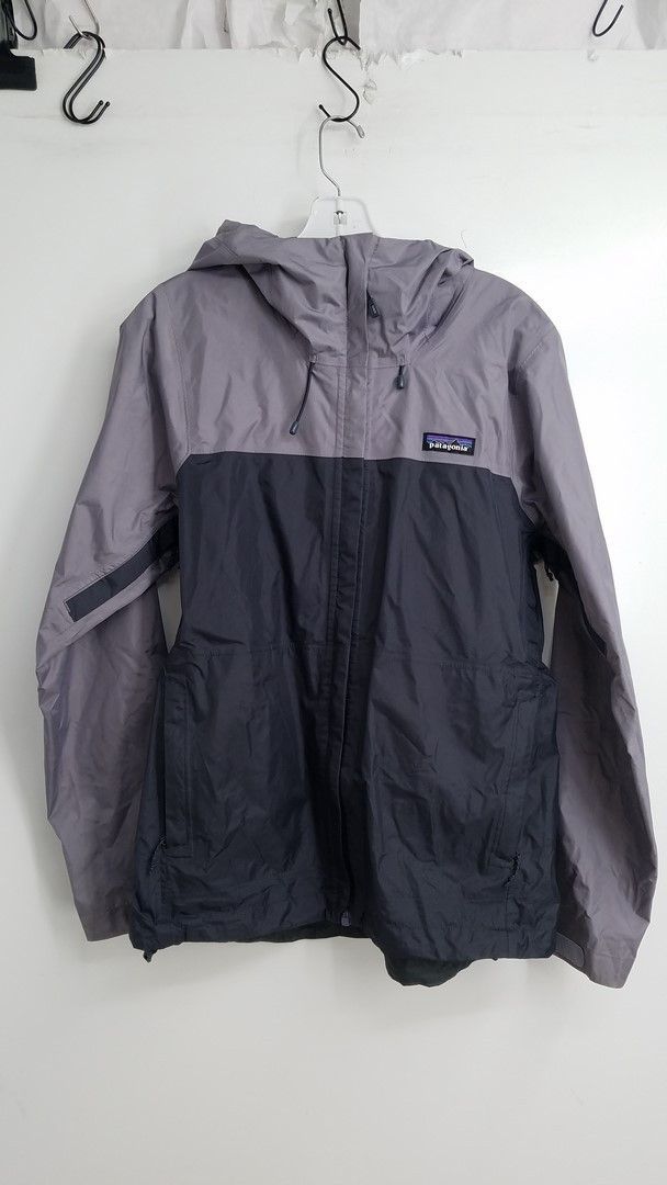 Patagonia Torrentshell Women Two-Tone Purple Gray Raib Jacket Coat Hooded Small