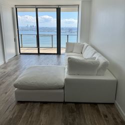 New White Sectional Cloud Couch Sofa