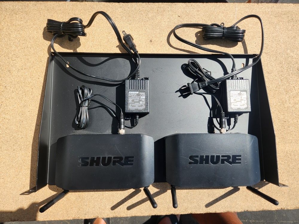 2 GLXD4 Receivers Mounted on a Pro Audio Rack Shelf