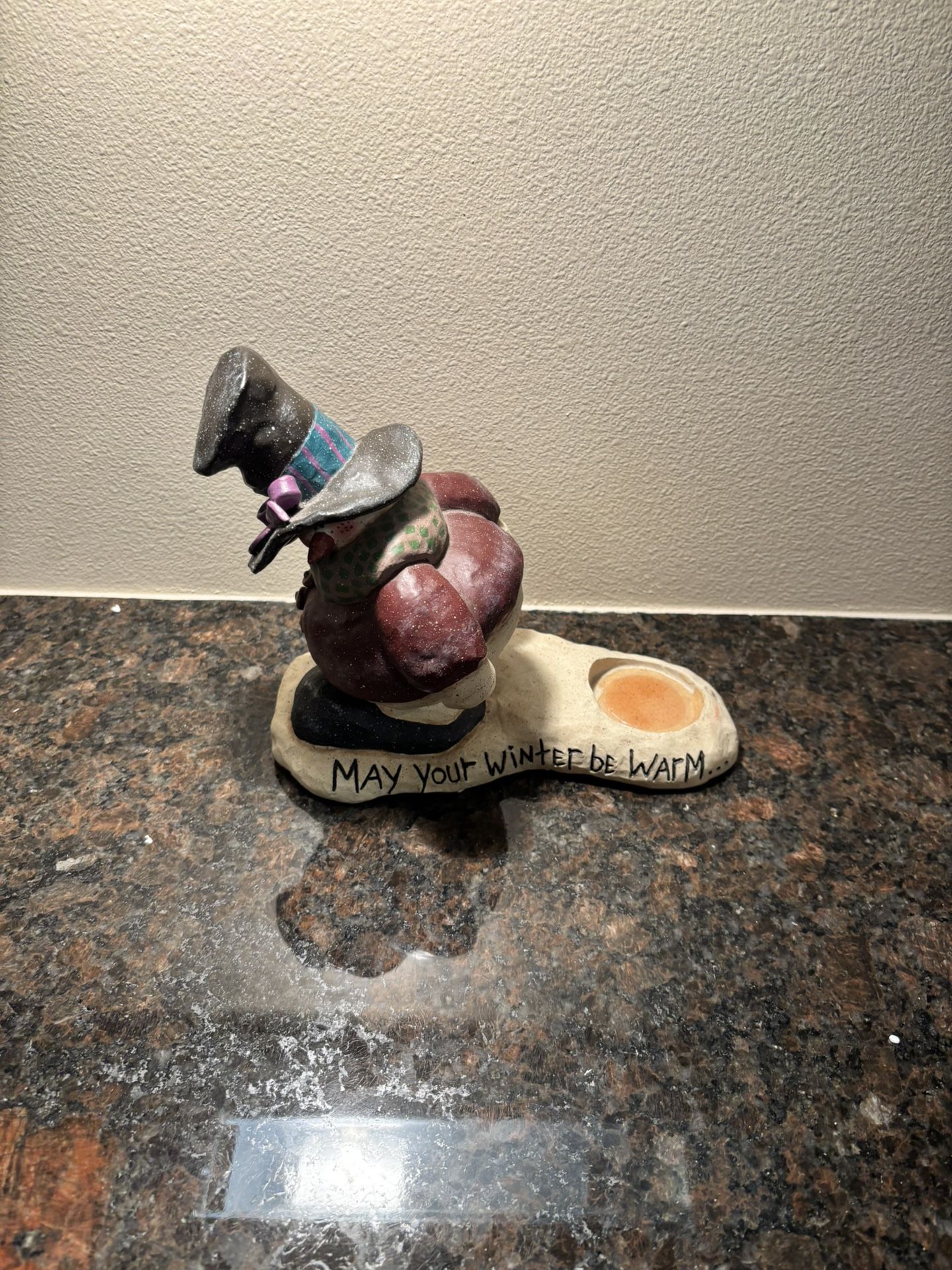 Snowman Butt Warmer Christmas May Your Winter Be Warm Candle Holder Decor