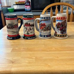 Collectors Budweiser Christmas Mugs