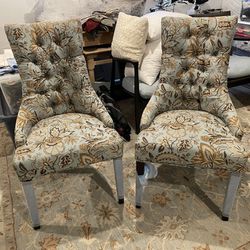 2 PIER ONE PATTERNED CHAIRS