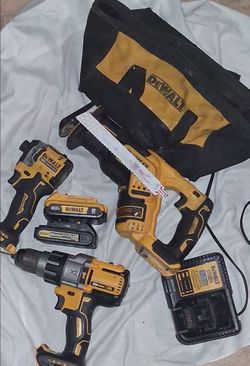 Dewalt 20v max xr set-drill hammer, impact, reciprocating saw, batteries, charger!!