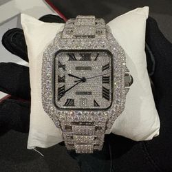VVS MOISSANITE CARTIER WATCH (comes with papers and receipts and passes diamond test )
