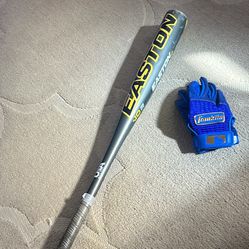 Easton Baseball Bat & Gloves 