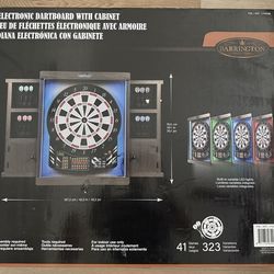 barrington electronic dartboard with cabinet