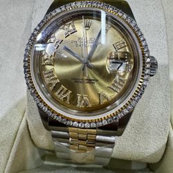 36 MM  Champagne Gold Face 02 tone pre-Owned Rolex