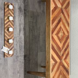 Bench & Coat Wall Hook Set