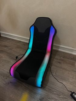 X rocker floor gamer seat with lights (black)
