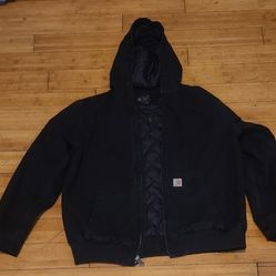 Carhartt Hooded Jacket Black Men's Size XL 