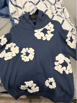 Denim Tears Navy Cotton Wreath Hoodie Size Large